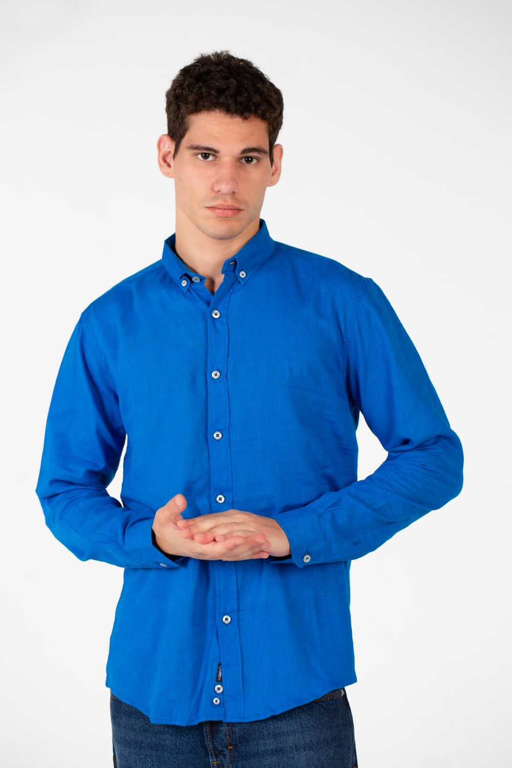 Men's Basic Linen Long Sleeve Shirt