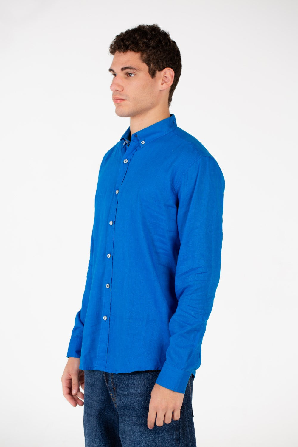 Men's Basic Linen Long Sleeve Shirt