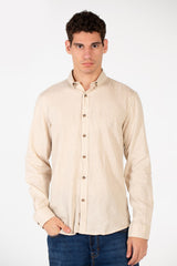Men's Basic Linen Long Sleeve Shirt
