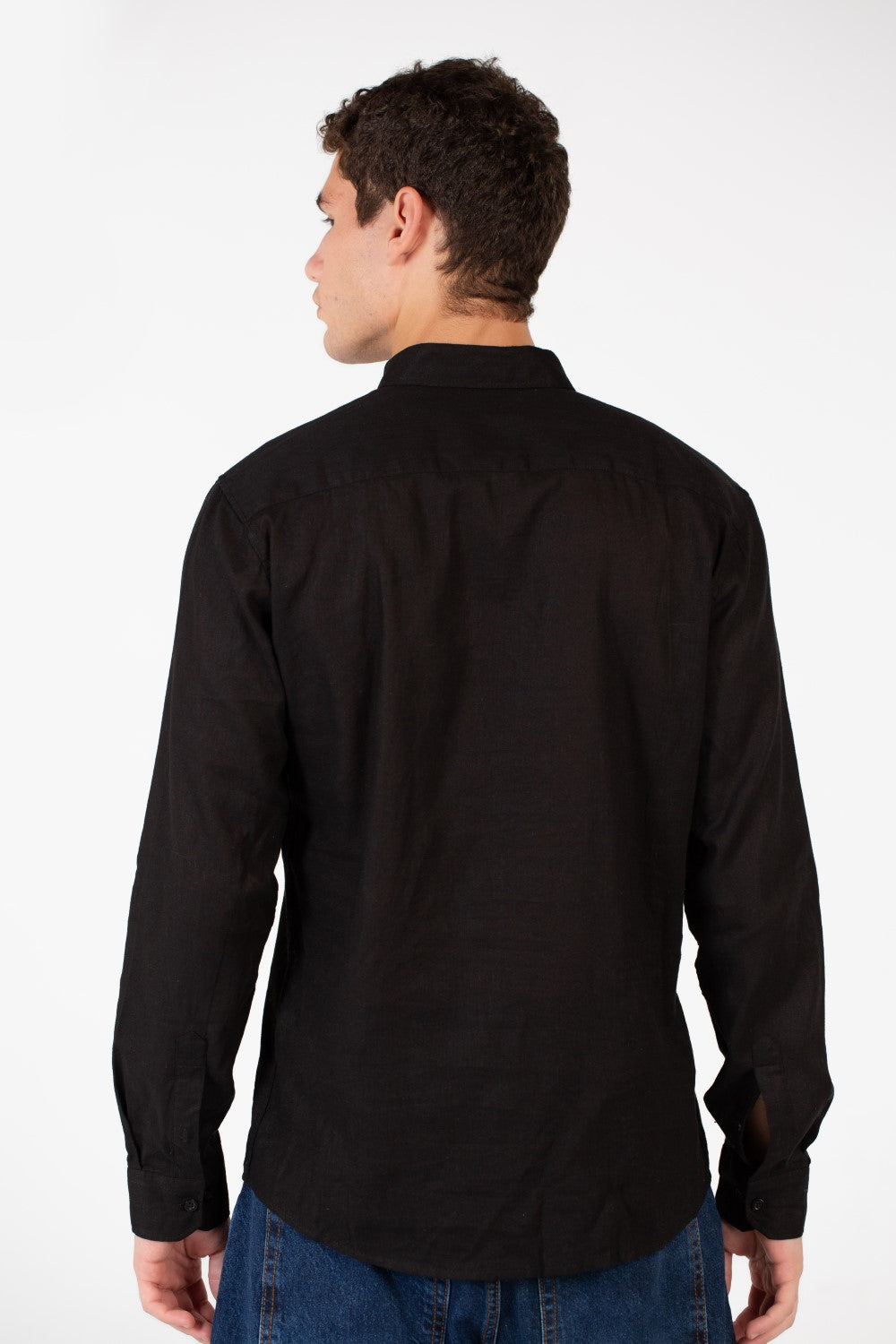 Men's Basic Linen Long Sleeve Shirt