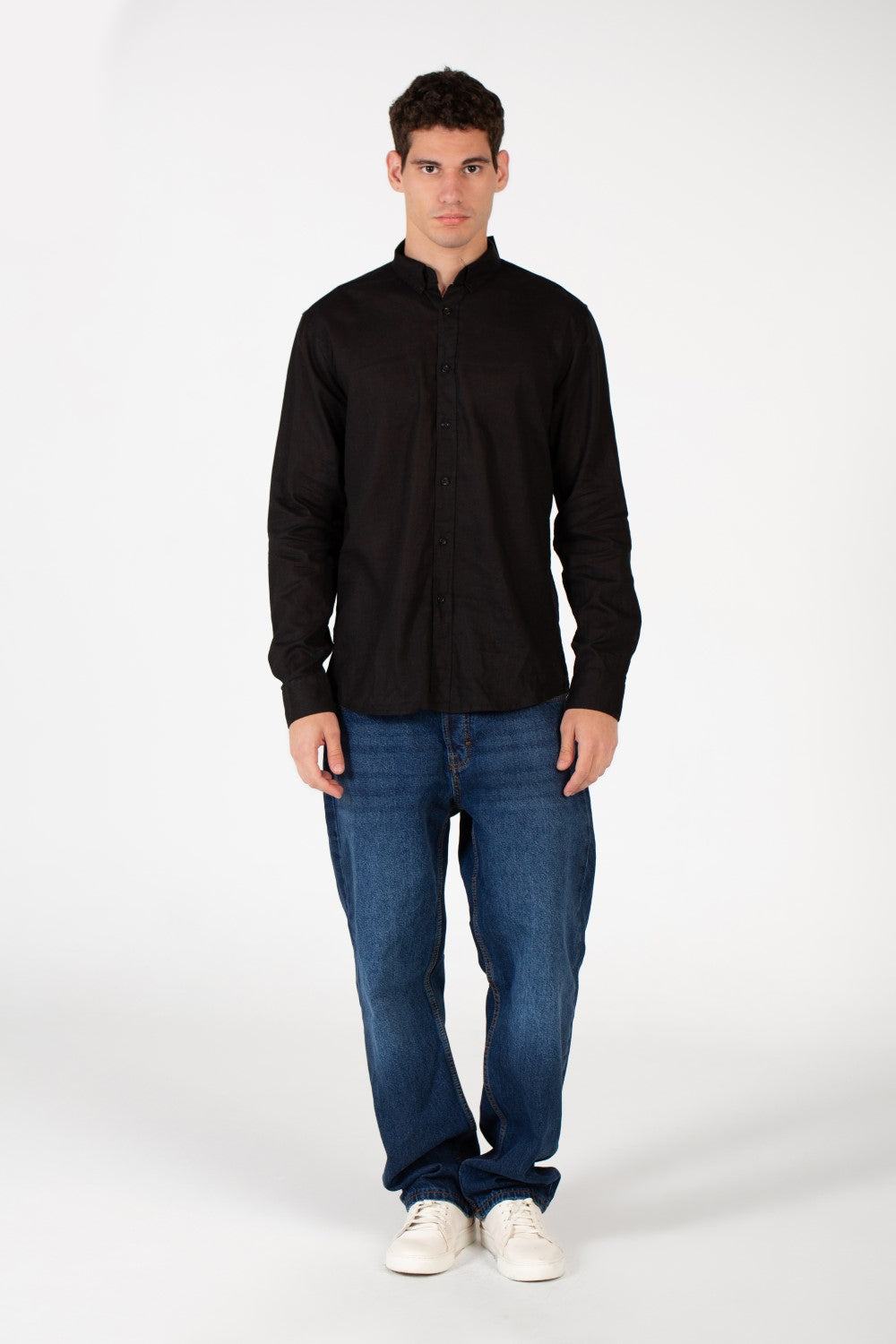 Men's Basic Linen Long Sleeve Shirt