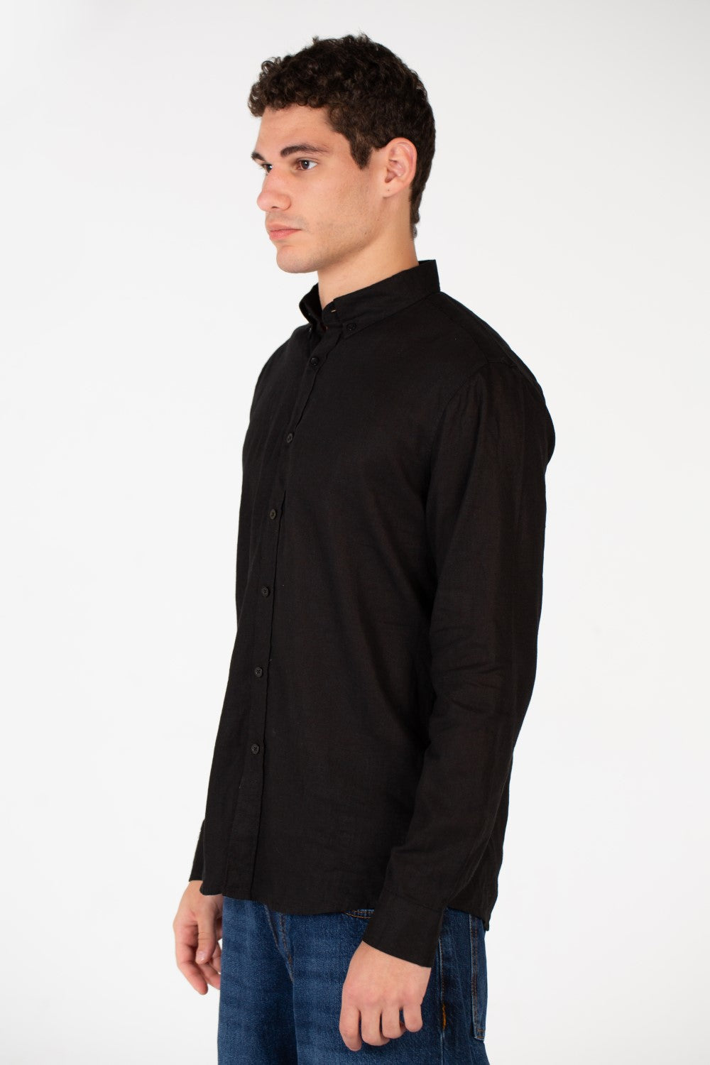 Men's Basic Linen Long Sleeve Shirt