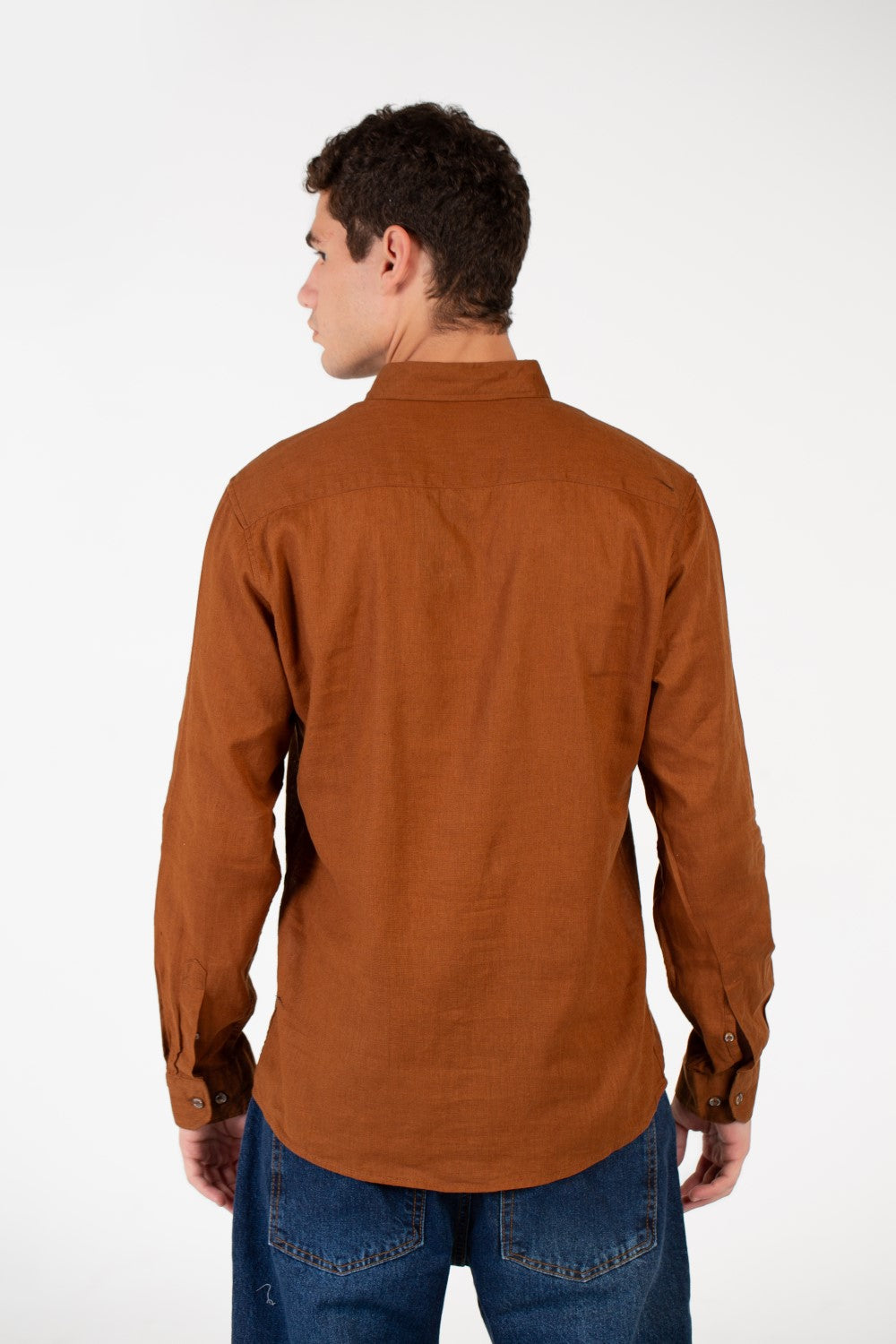 Men's Basic Linen Long Sleeve Shirt