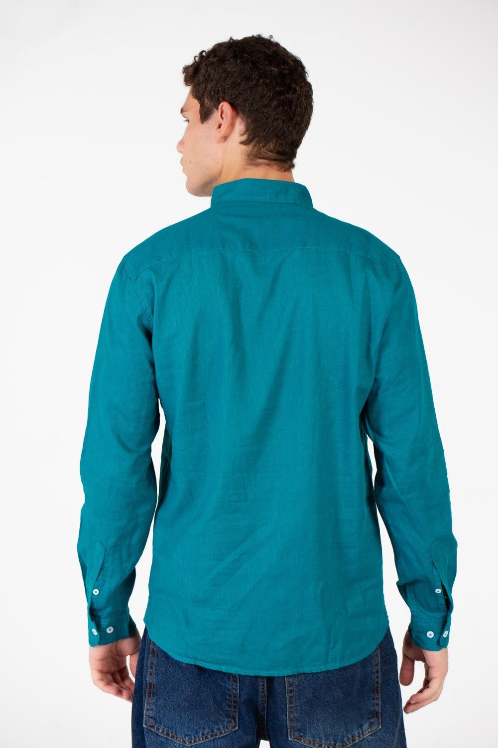 Men's Basic Linen Long Sleeve Shirt