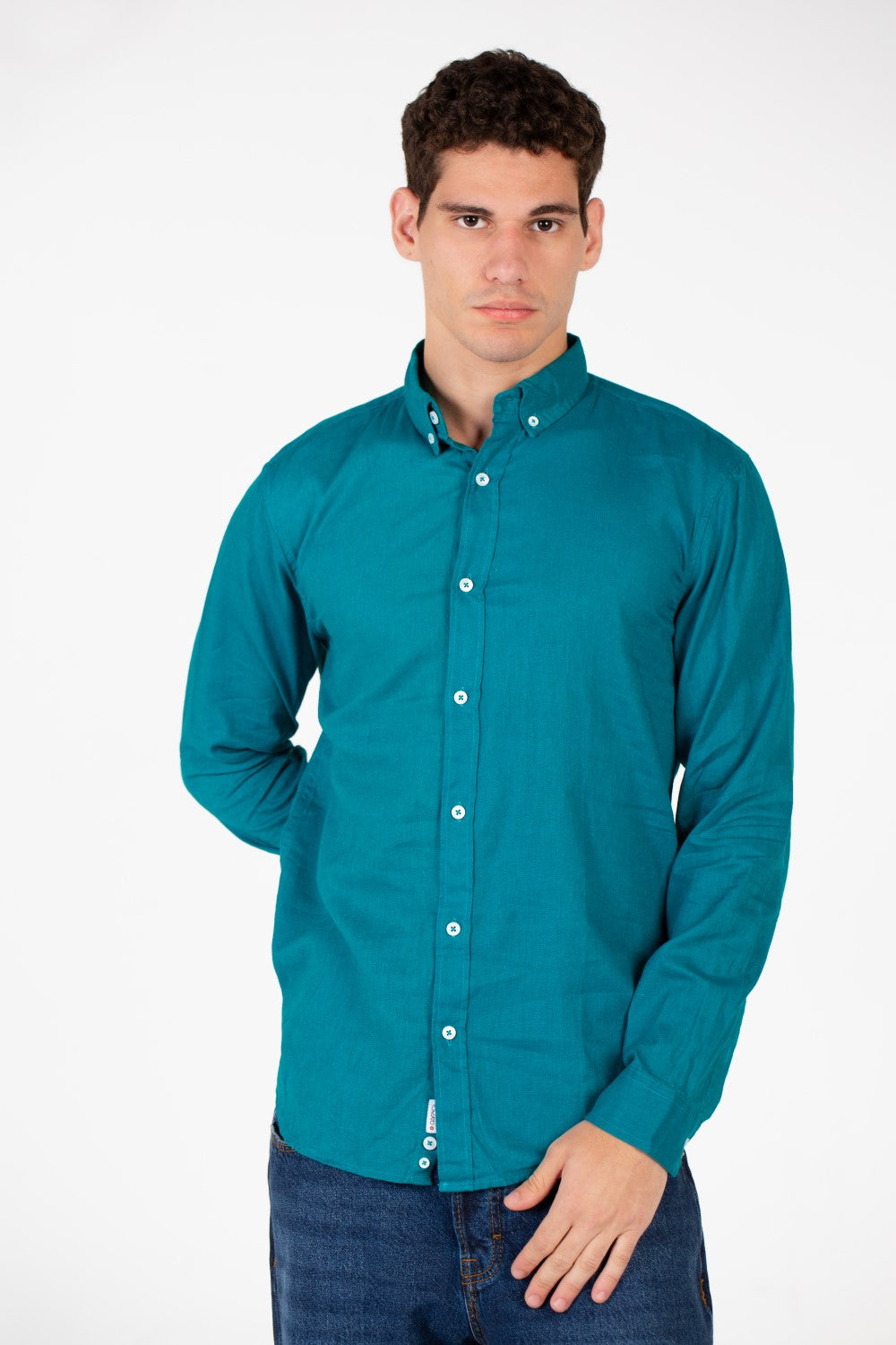 Men's Basic Linen Long Sleeve Shirt