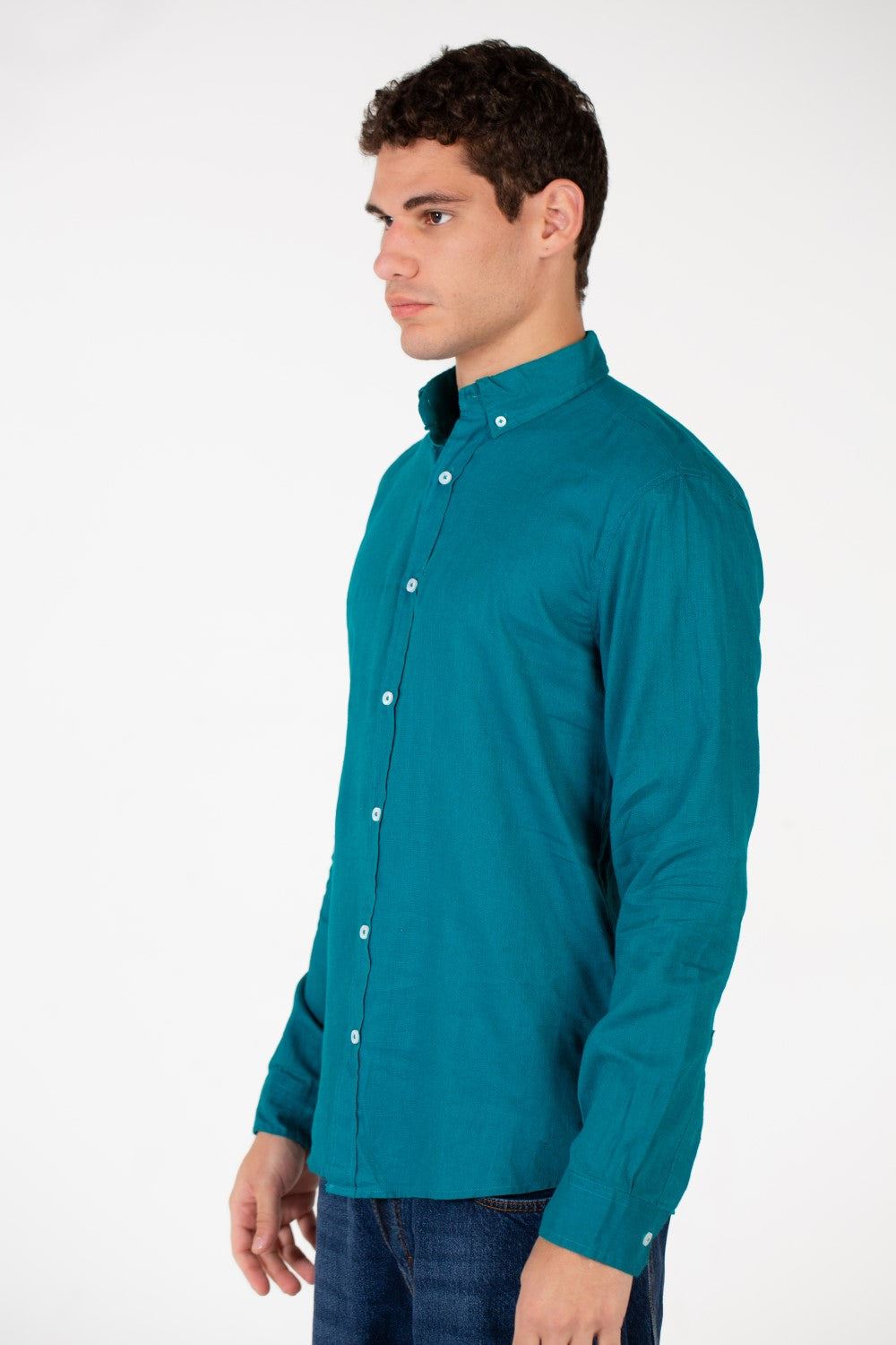Men's Basic Linen Long Sleeve Shirt