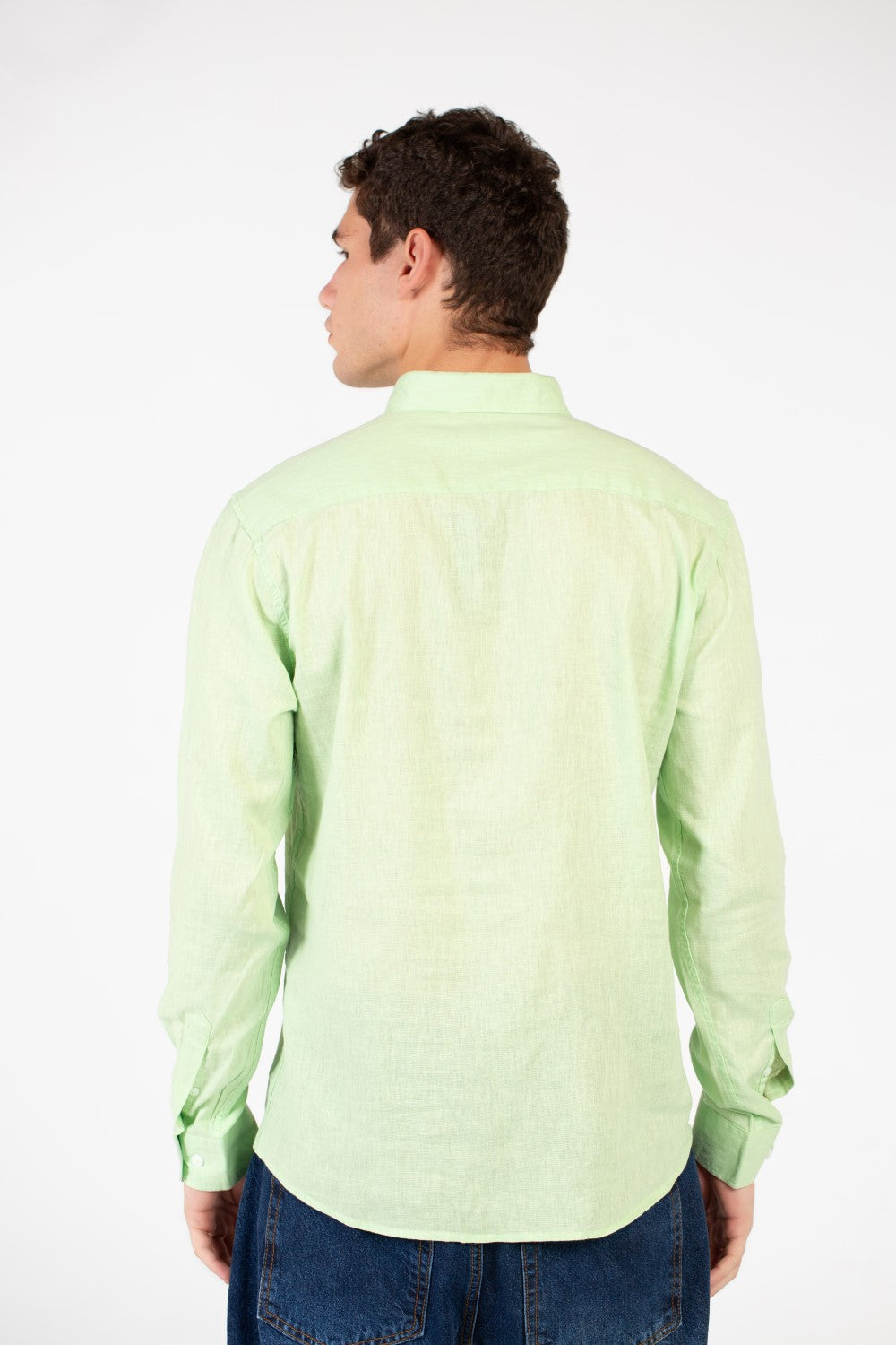 Men's Basic Linen Long Sleeve Shirt