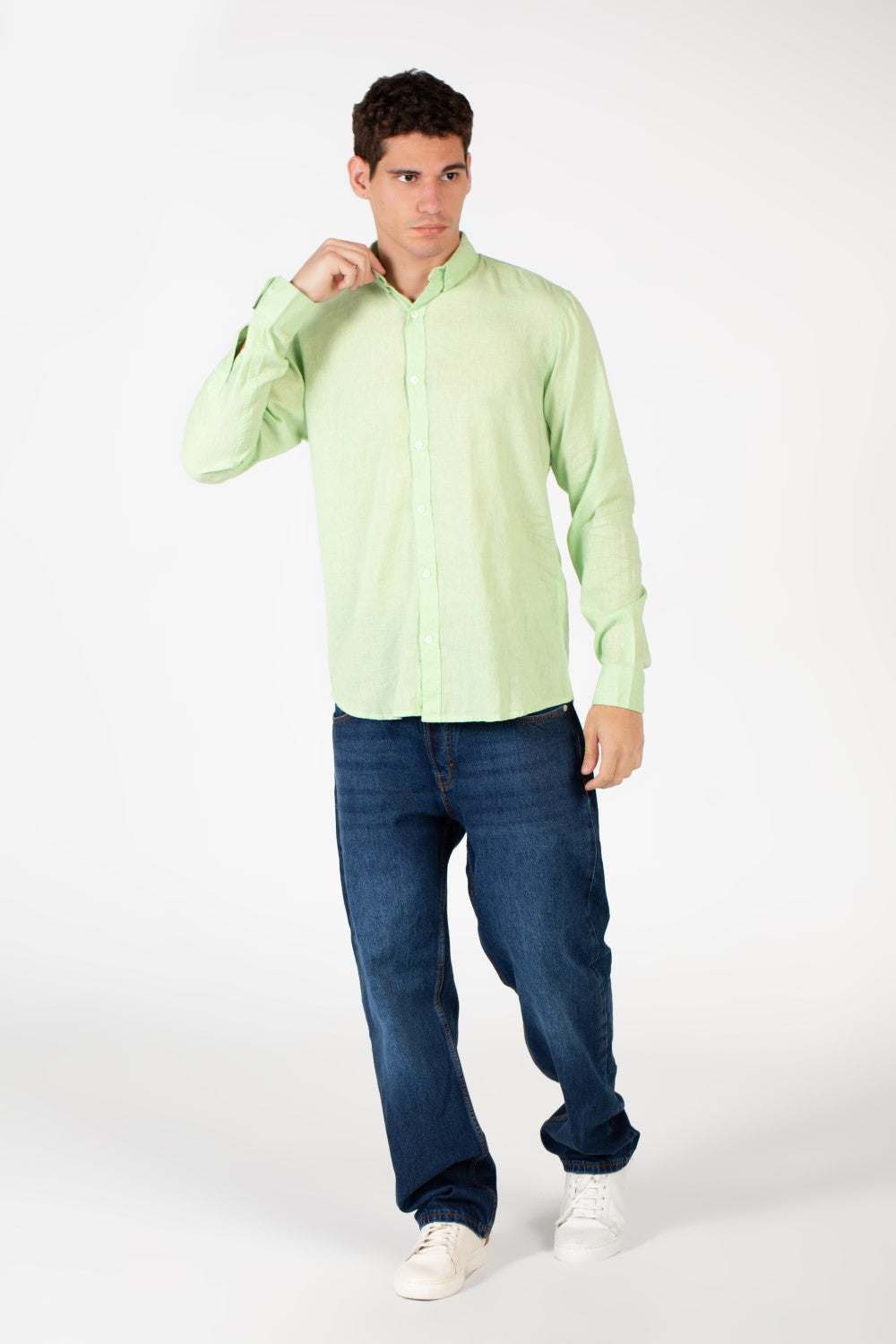 Men's Basic Linen Long Sleeve Shirt