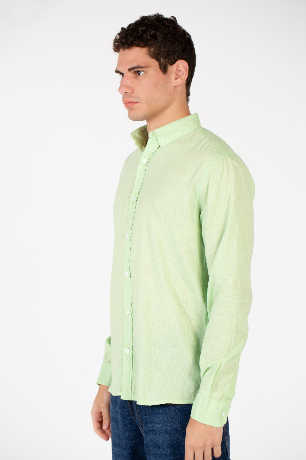 Men's Basic Linen Long Sleeve Shirt