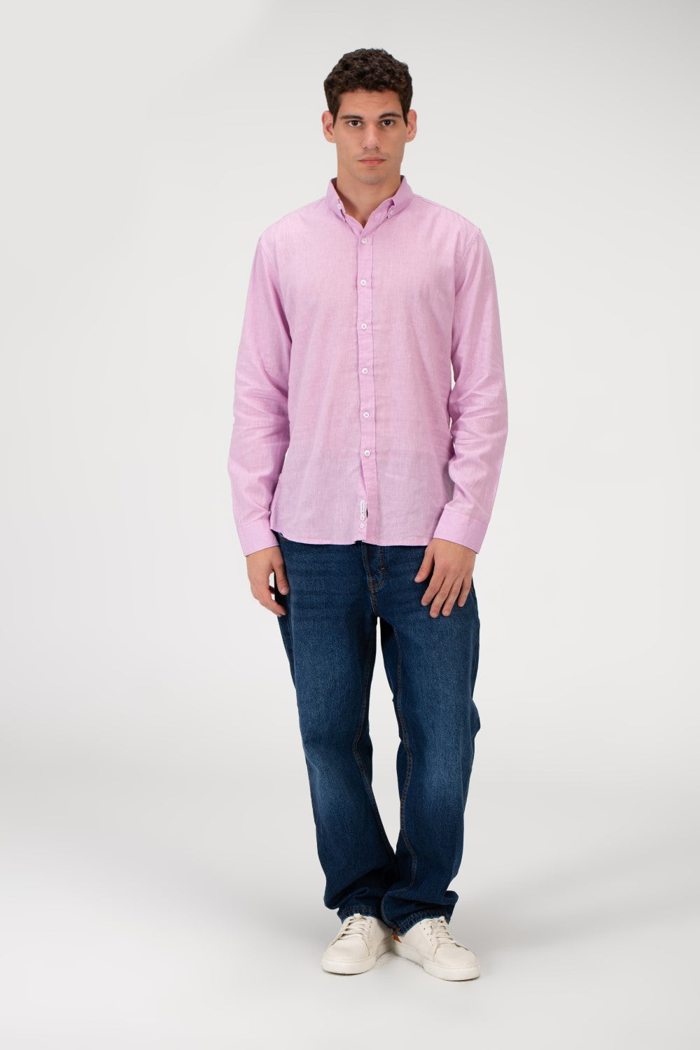 Men's Basic Linen Long Sleeve Shirt
