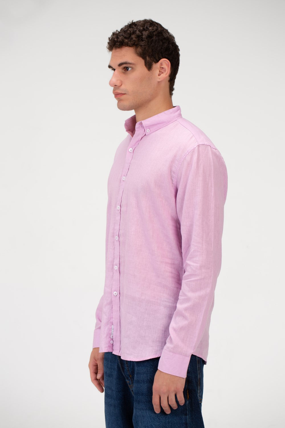 Men's Basic Linen Long Sleeve Shirt