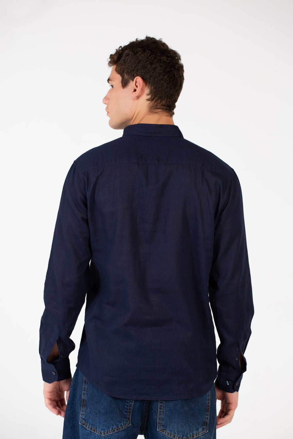 Men's Basic Linen Long Sleeve Shirt
