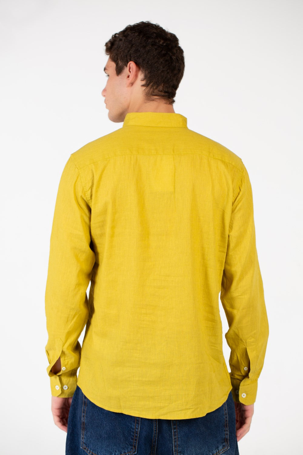 Men's Basic Linen Long Sleeve Shirt