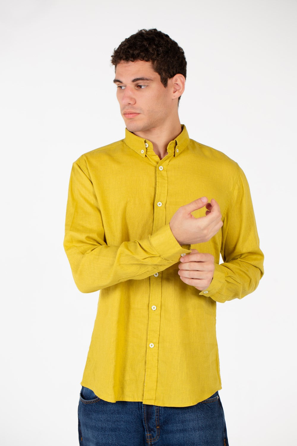 Men's Basic Linen Long Sleeve Shirt