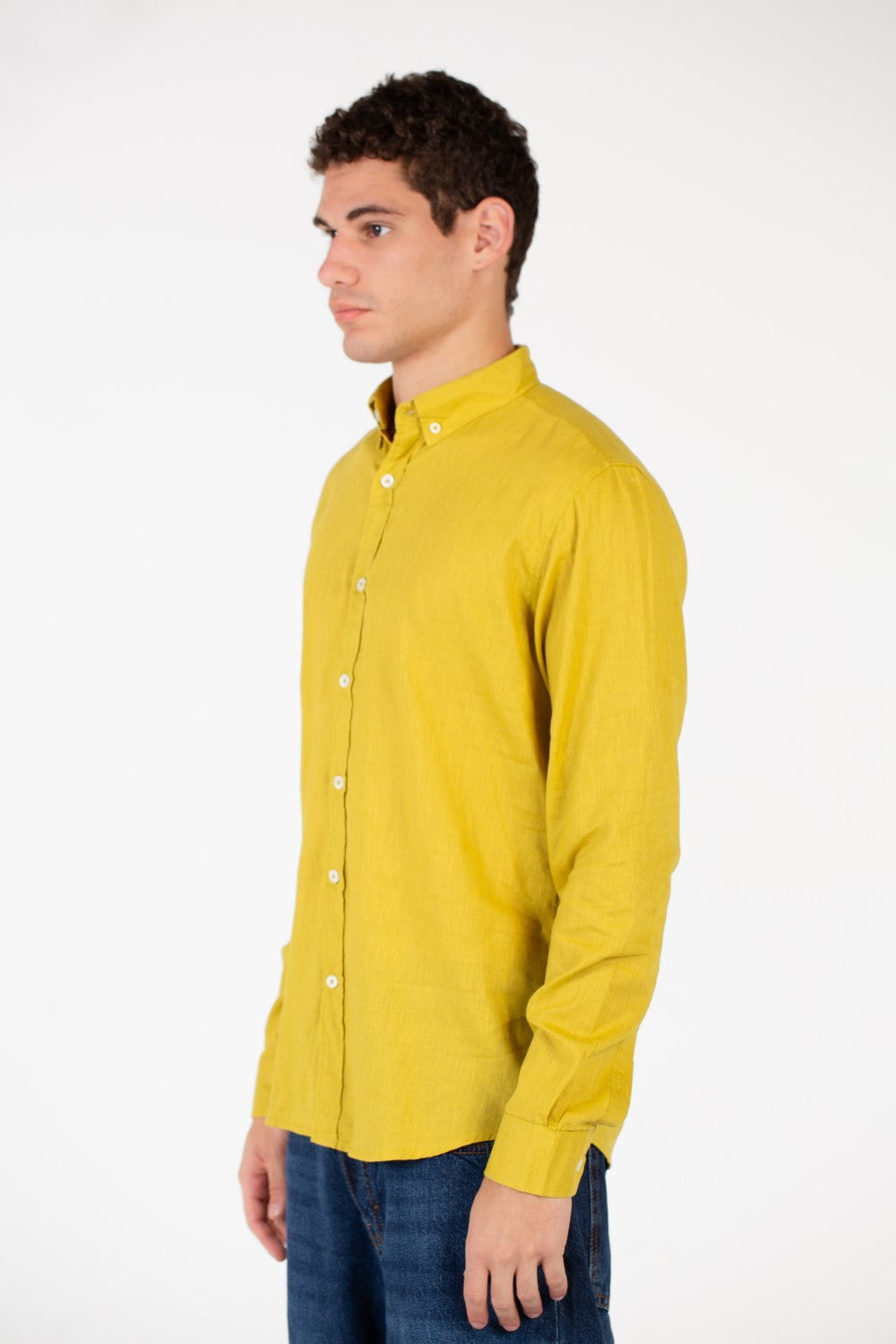 Men's Basic Linen Long Sleeve Shirt