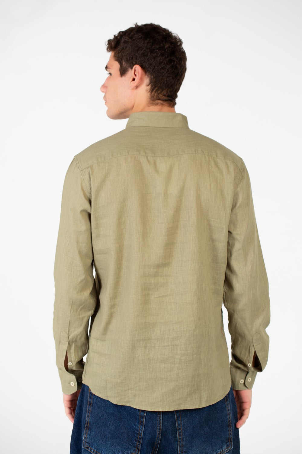 Men's Basic Linen Long Sleeve Shirt