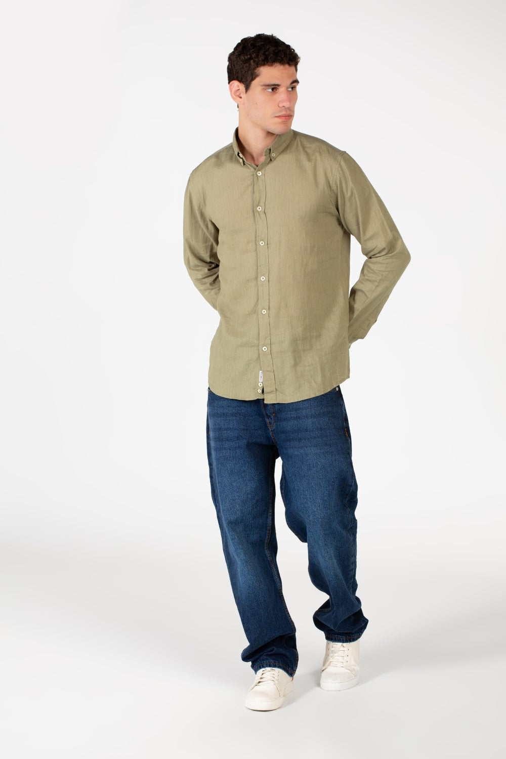 Men's Basic Linen Long Sleeve Shirt