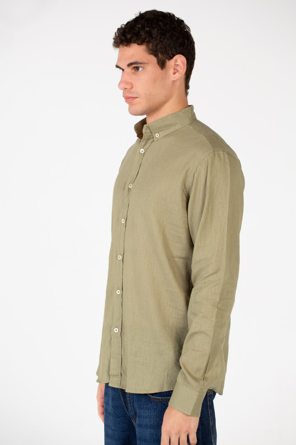 Men's Basic Linen Long Sleeve Shirt