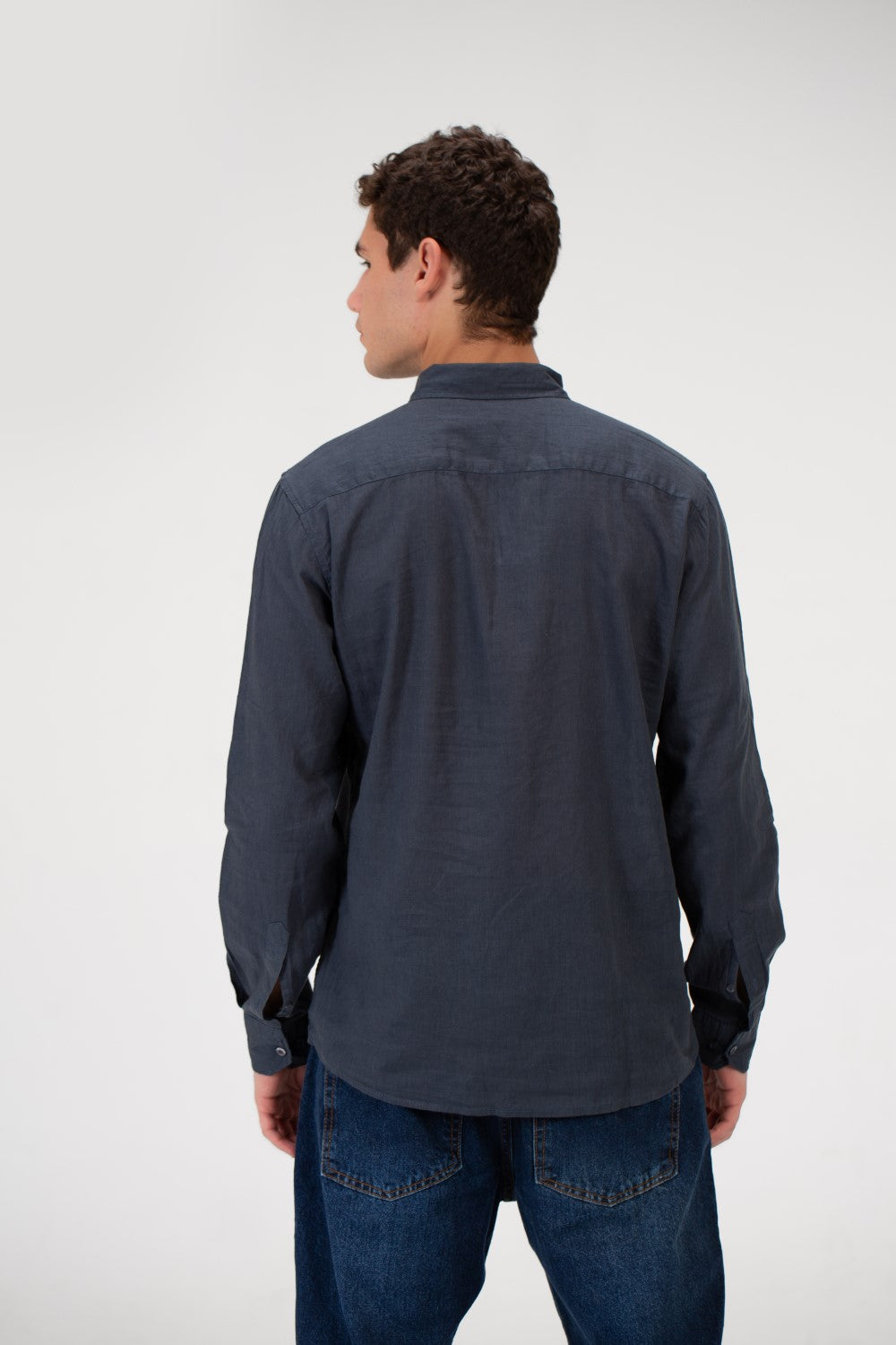 Men's Basic Linen Long Sleeve Shirt