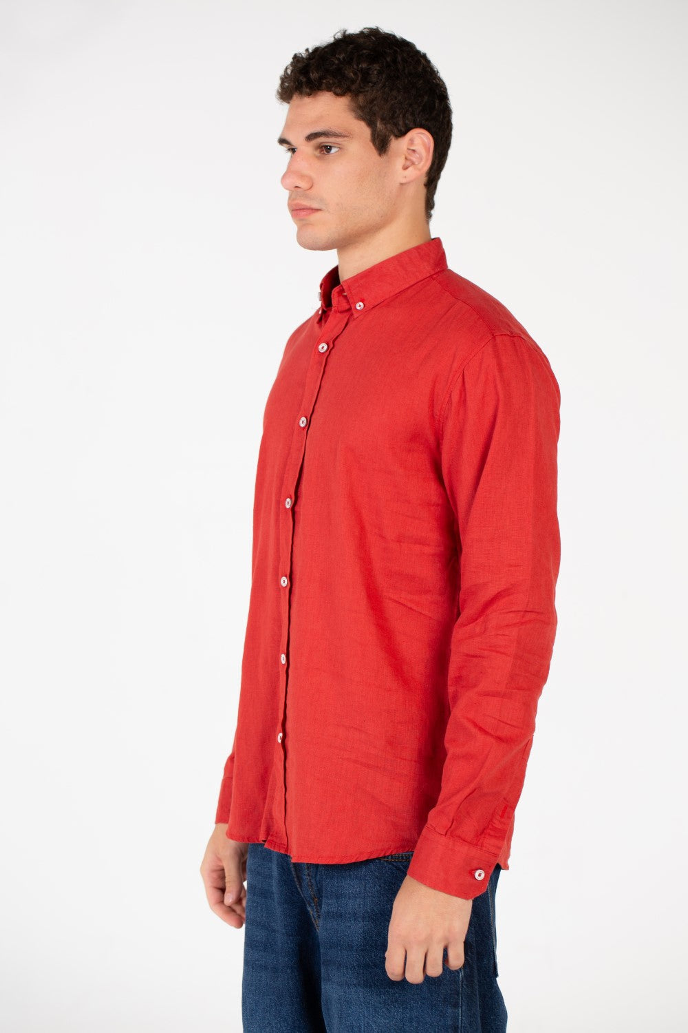 Men's Basic Linen Long Sleeve Shirt