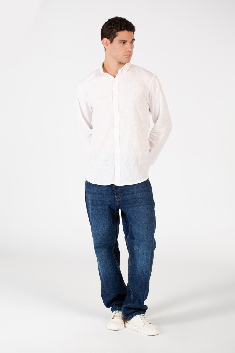Men's Basic Linen Long Sleeve Shirt
