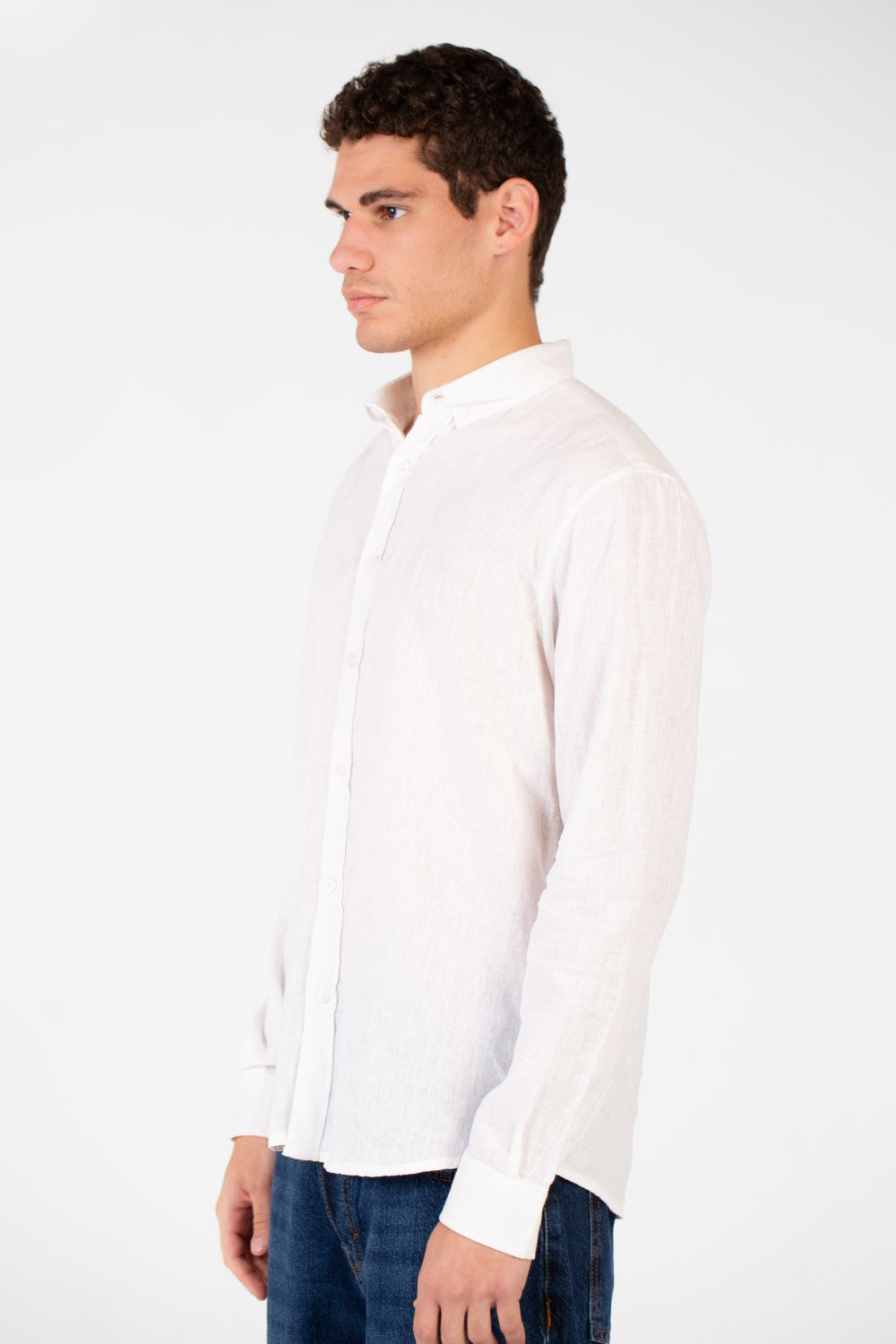 Men's Basic Linen Long Sleeve Shirt