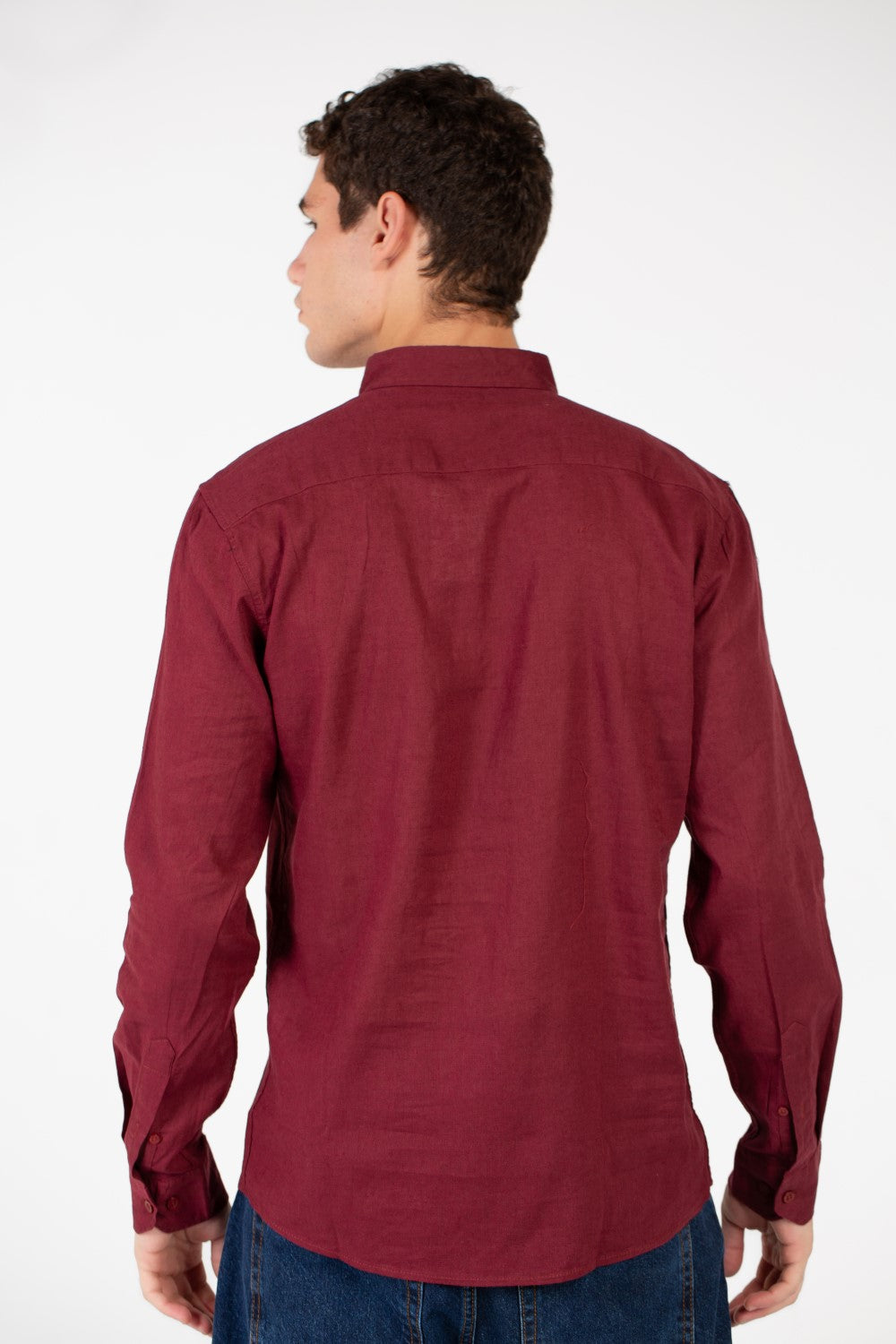 Men's Basic Linen Long Sleeve Shirt