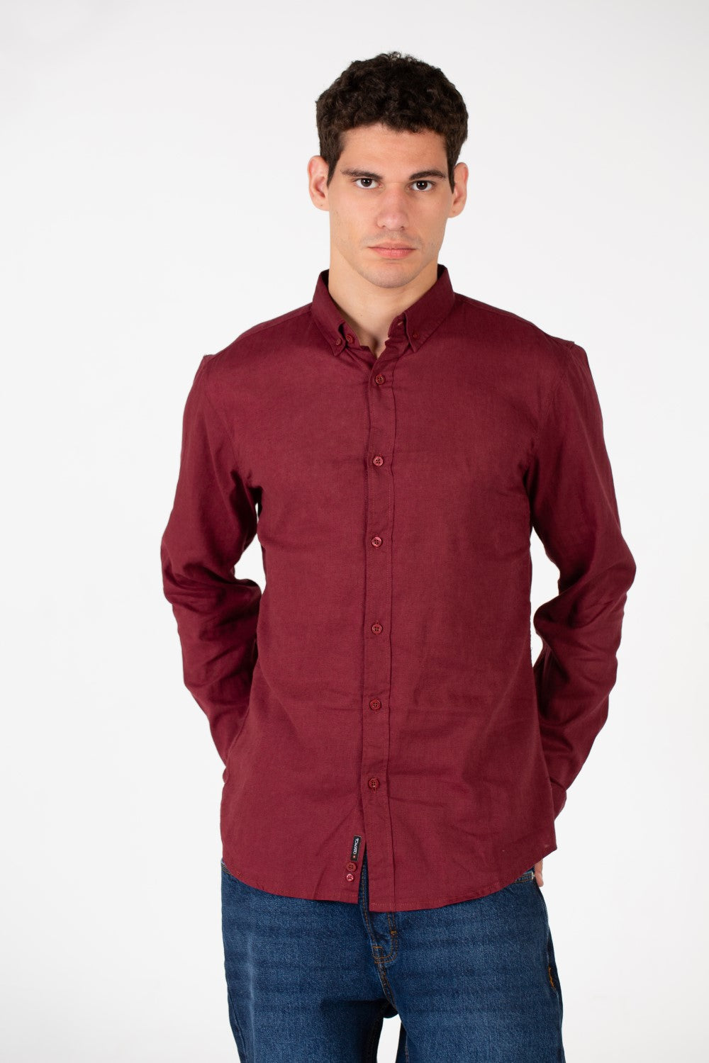 Men's Basic Linen Long Sleeve Shirt