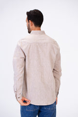 Men's Basic Slim Fit Long Sleeved Shirt In Comfortable Linen Material