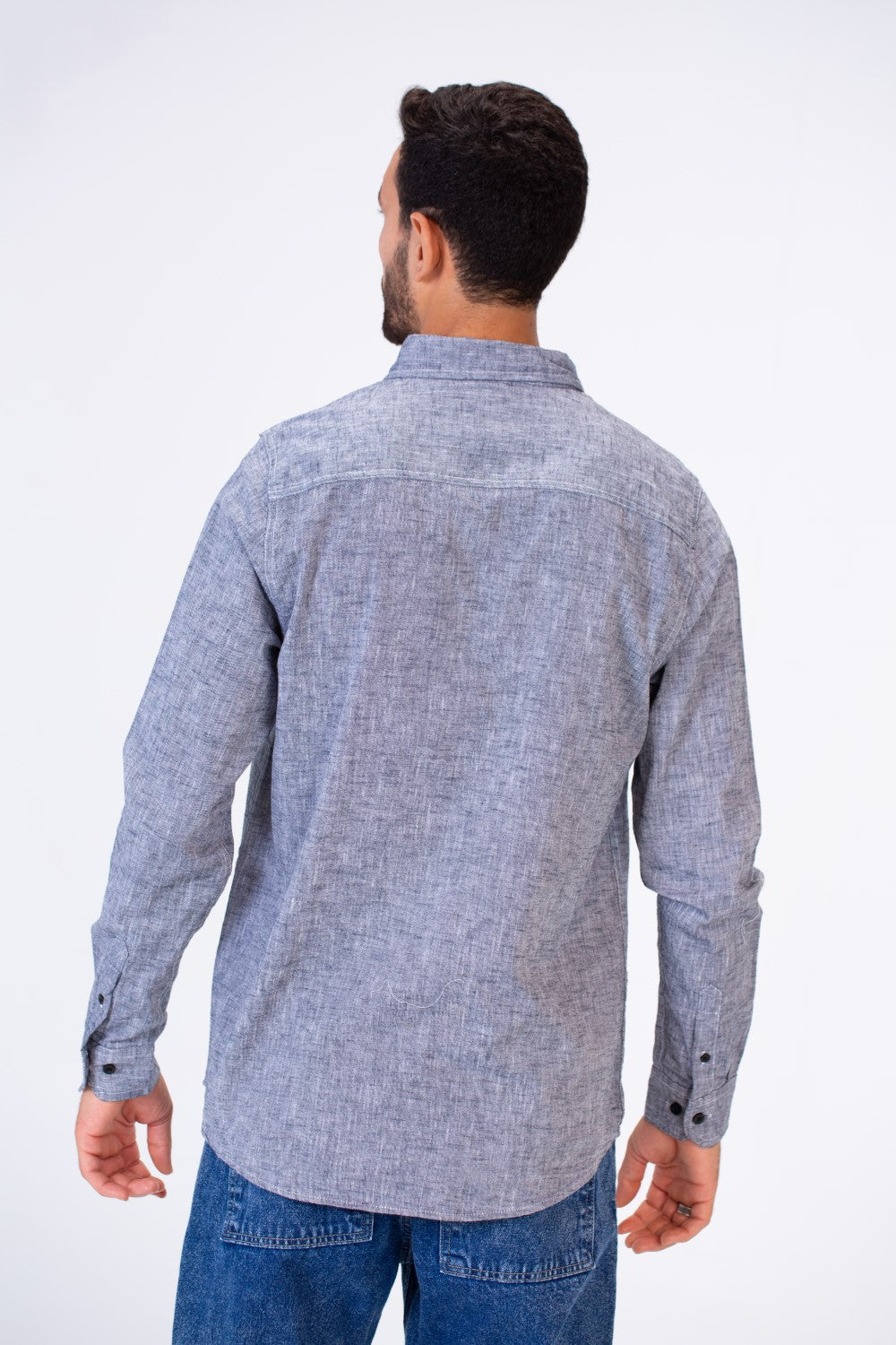 Men's Basic Slim Fit Long Sleeved Shirt In Comfortable Linen Material