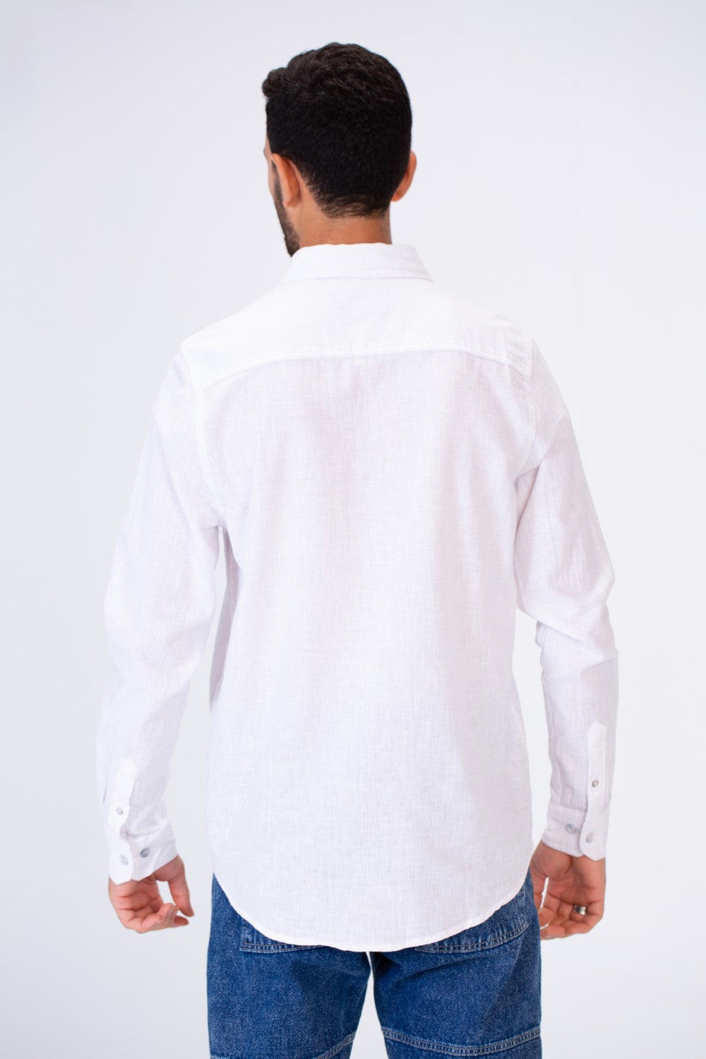 Men's Basic Slim Fit Long Sleeved Shirt In Comfortable Linen Material