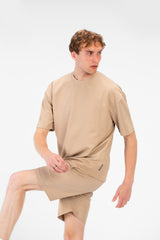Men's Basic Plain Oversized T-Shirt With Round Neck And Short Sleeves