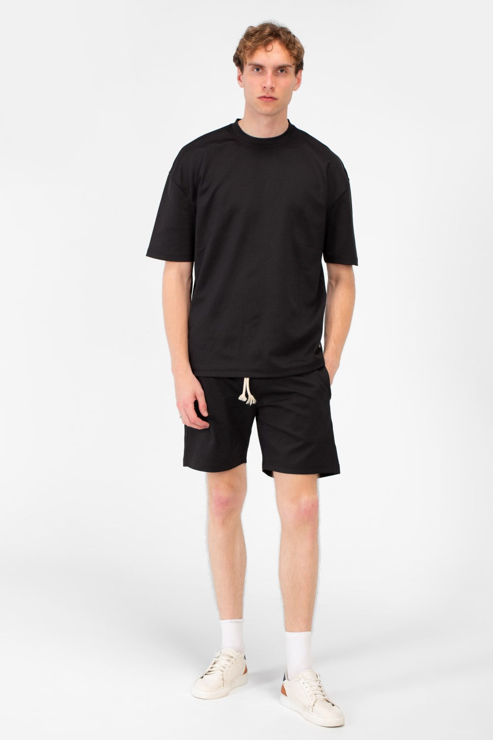 Men's Basic Plain Oversized T-Shirt With Round Neck And Short Sleeves