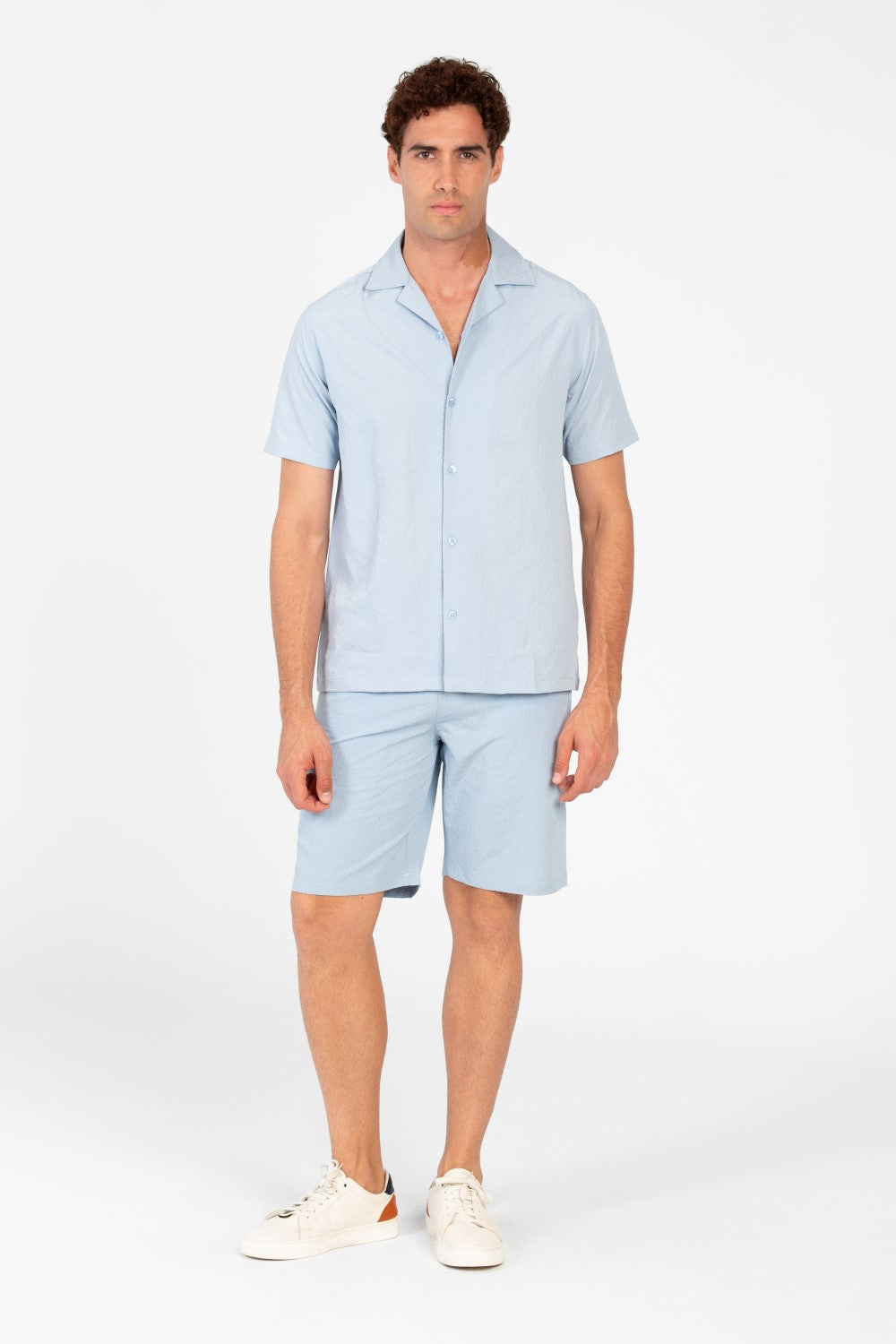 Men's Slim Fit Outfit Set Half Sleeve Shirt and Short