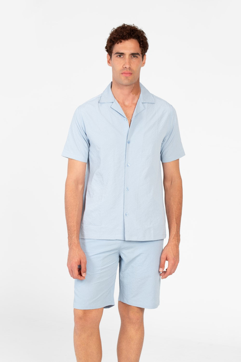 Men's Slim Fit Outfit Set Half Sleeve Shirt and Short