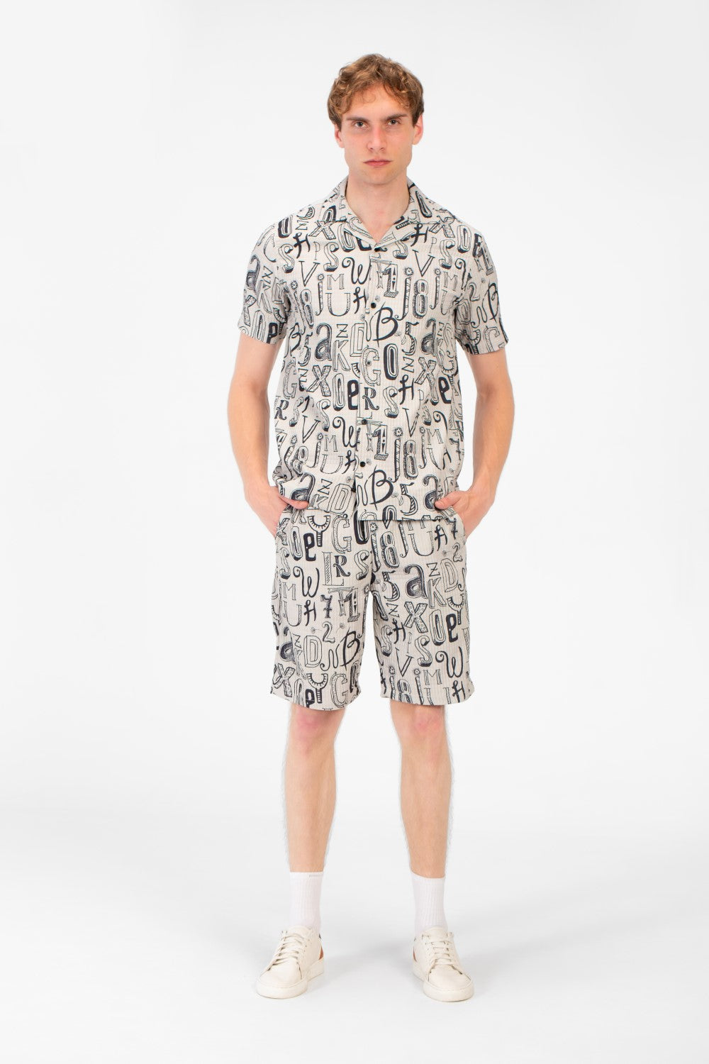 طقم ملابس طماطم رجالي، قميص نصف كم وشورت مطبوع بالكامل