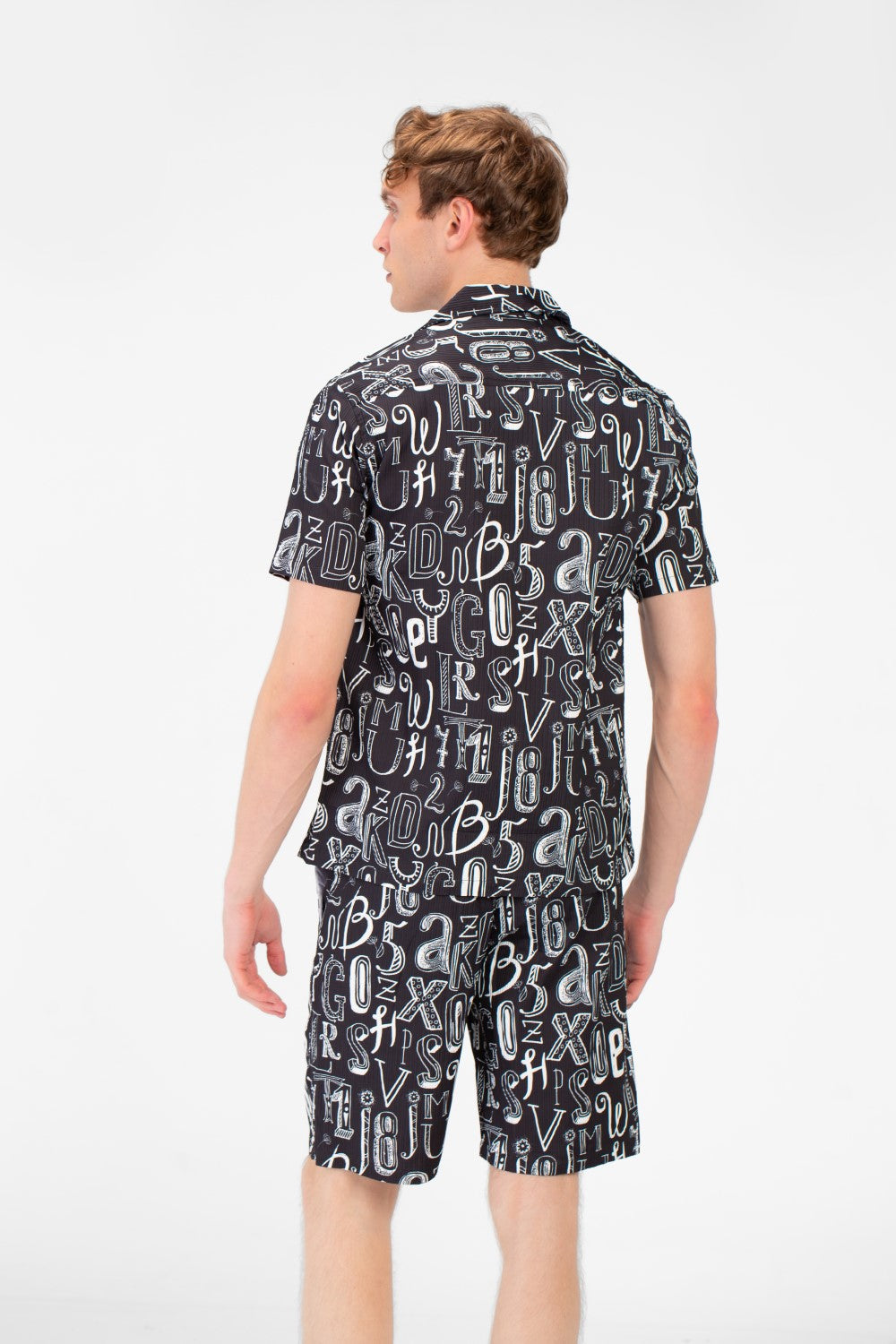 طقم ملابس طماطم رجالي، قميص نصف كم وشورت مطبوع بالكامل