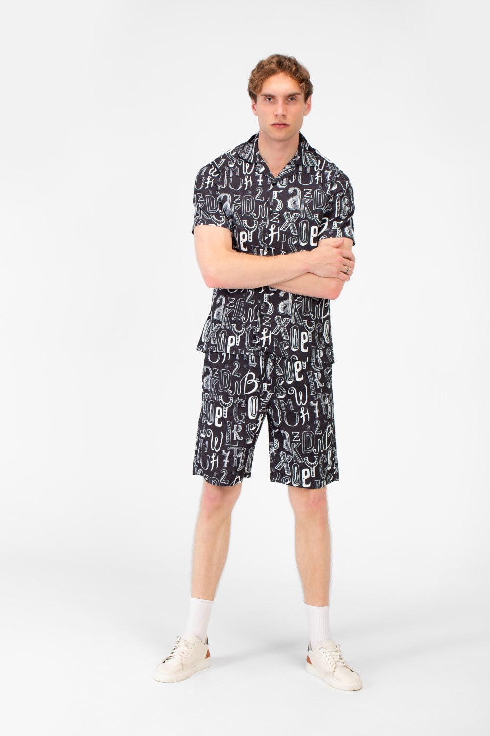 طقم ملابس طماطم رجالي، قميص نصف كم وشورت مطبوع بالكامل