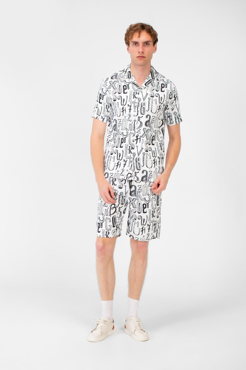 طقم ملابس طماطم رجالي، قميص نصف كم وشورت مطبوع بالكامل