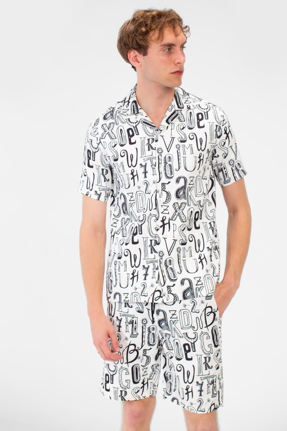 طقم ملابس طماطم رجالي، قميص نصف كم وشورت مطبوع بالكامل