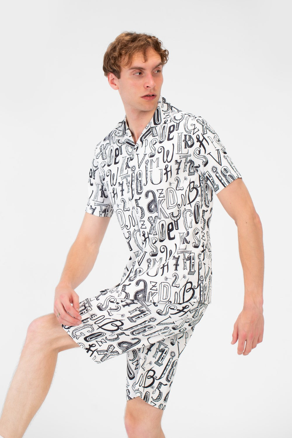 طقم ملابس طماطم رجالي، قميص نصف كم وشورت مطبوع بالكامل