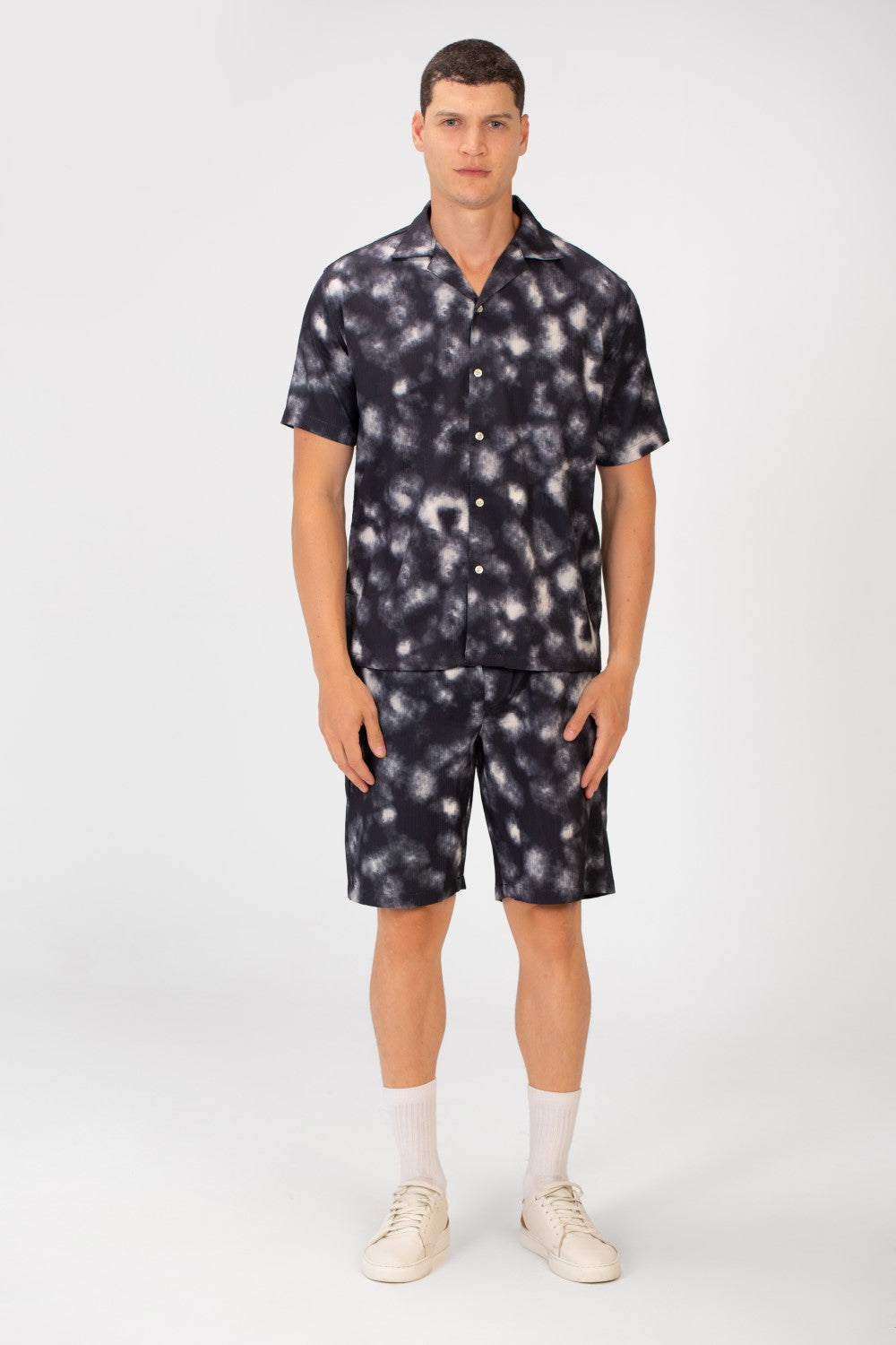 Men's Tie Die Outfit Half Sleeve Summer Shirt And Short