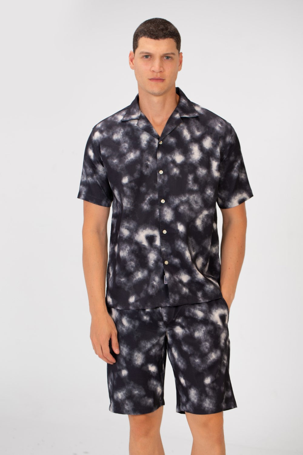 Men's Tie Die Outfit Half Sleeve Summer Shirt And Short