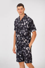 Men's Tie Die Outfit Half Sleeve Summer Shirt And Short