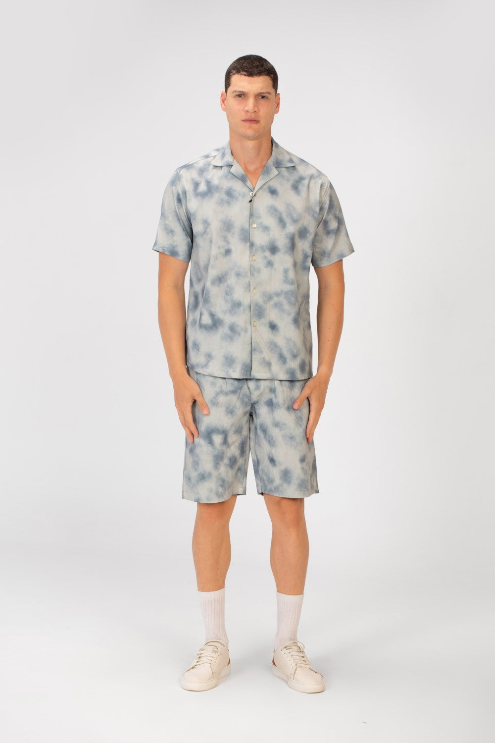 Men's Tie Die Outfit Half Sleeve Summer Shirt And Short