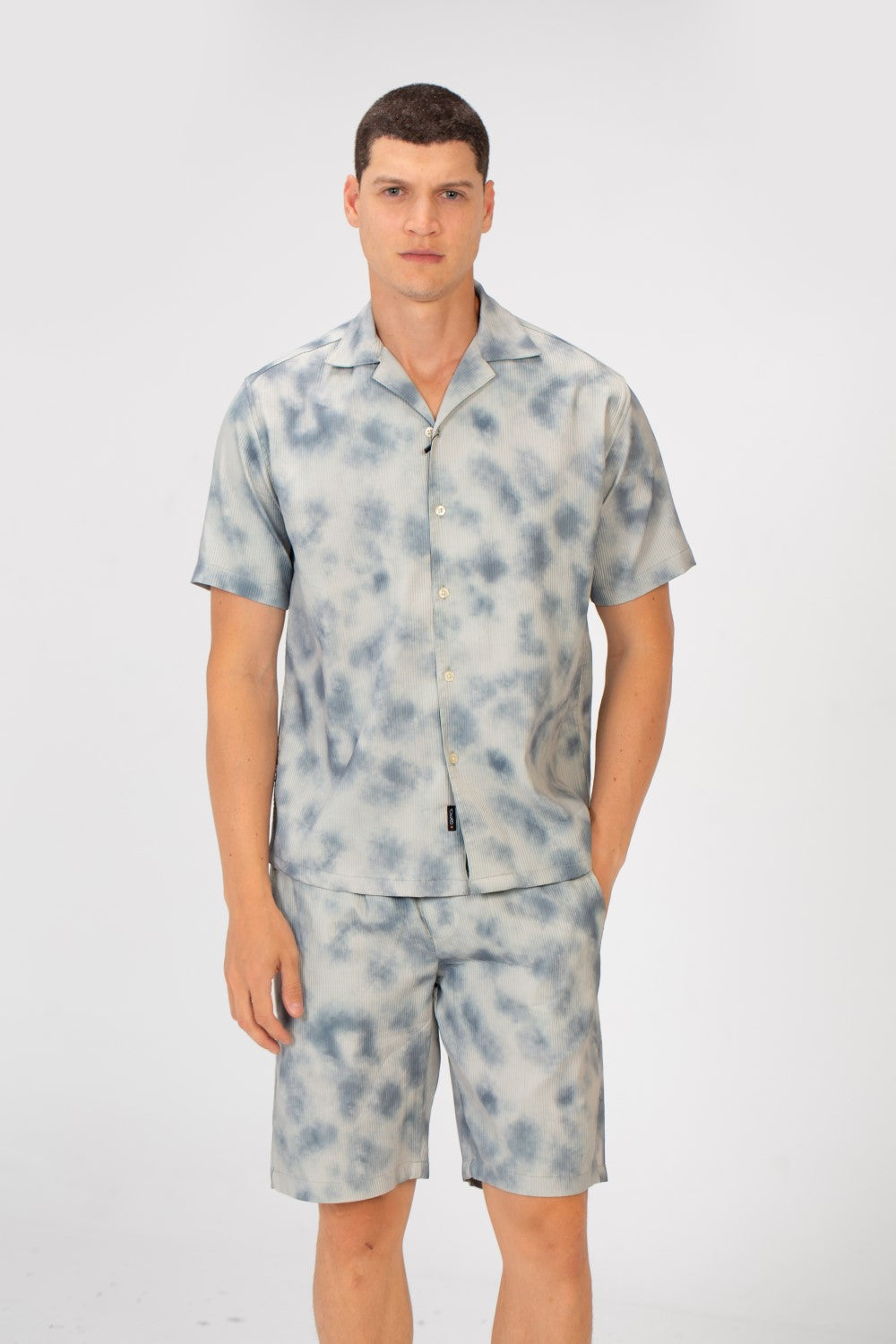 Men's Tie Die Outfit Half Sleeve Summer Shirt And Short