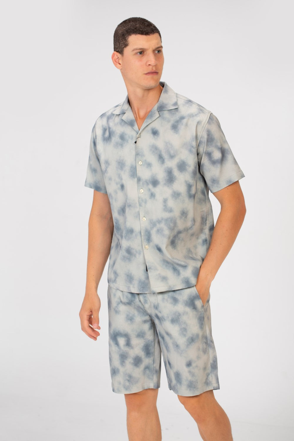 Men's Tie Die Outfit Half Sleeve Summer Shirt And Short