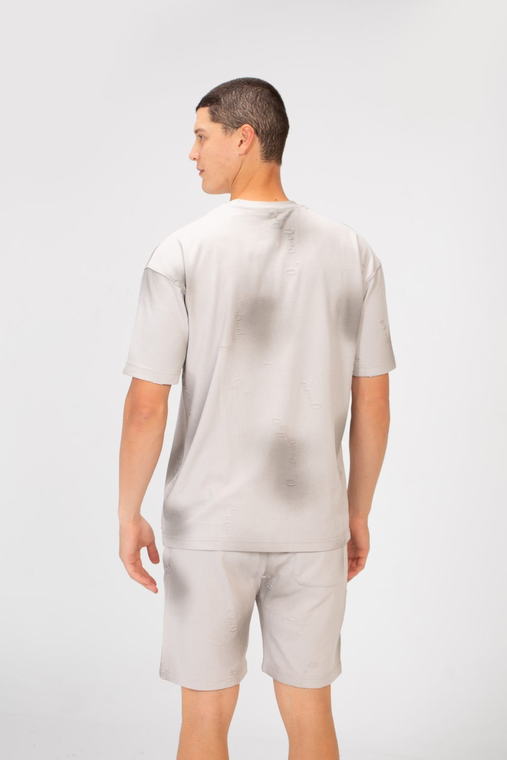 تي شيرت رجالي كاجوال بأكمام قصيرة وملابس قصيرة عادية