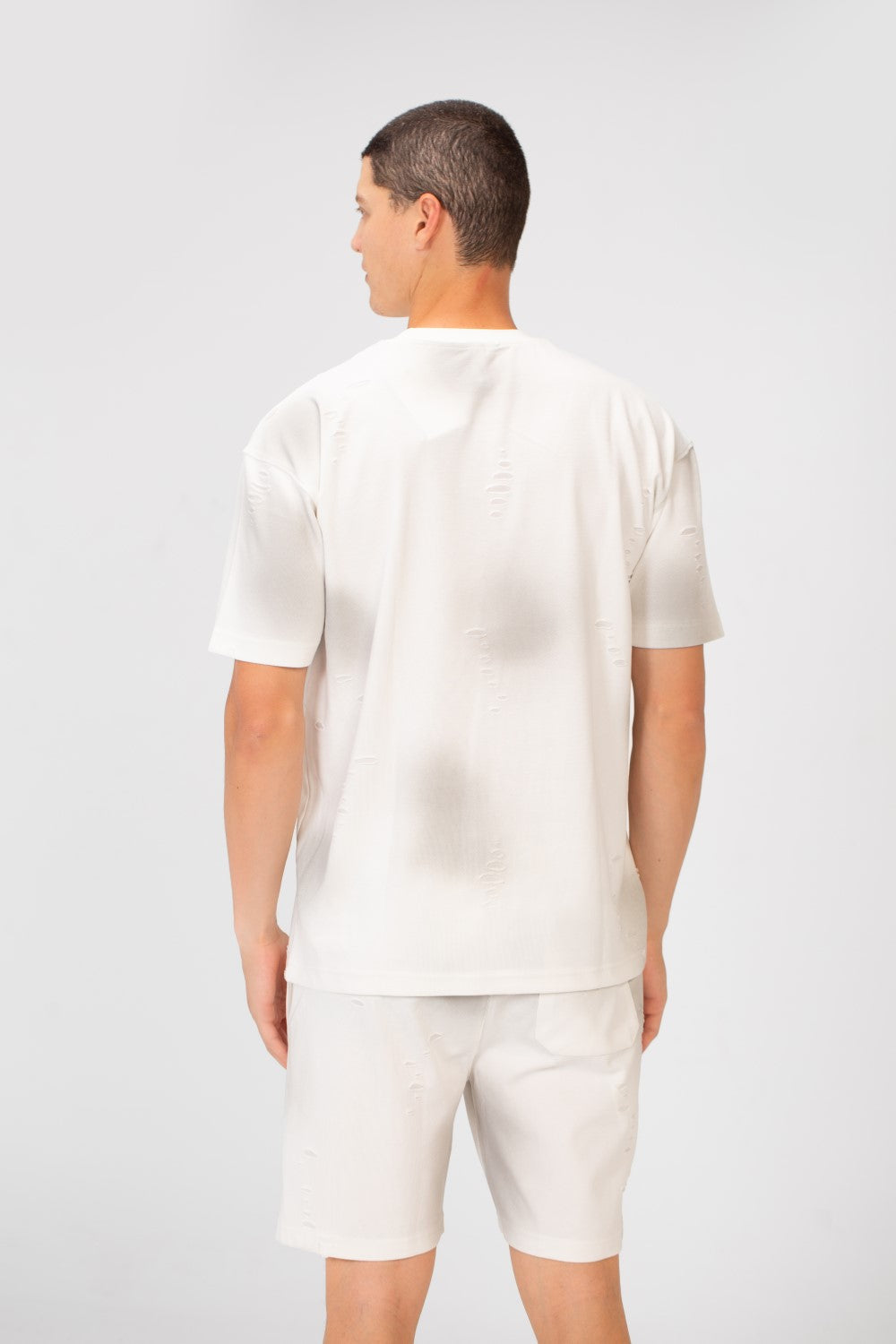 تي شيرت رجالي كاجوال بأكمام قصيرة وملابس قصيرة عادية