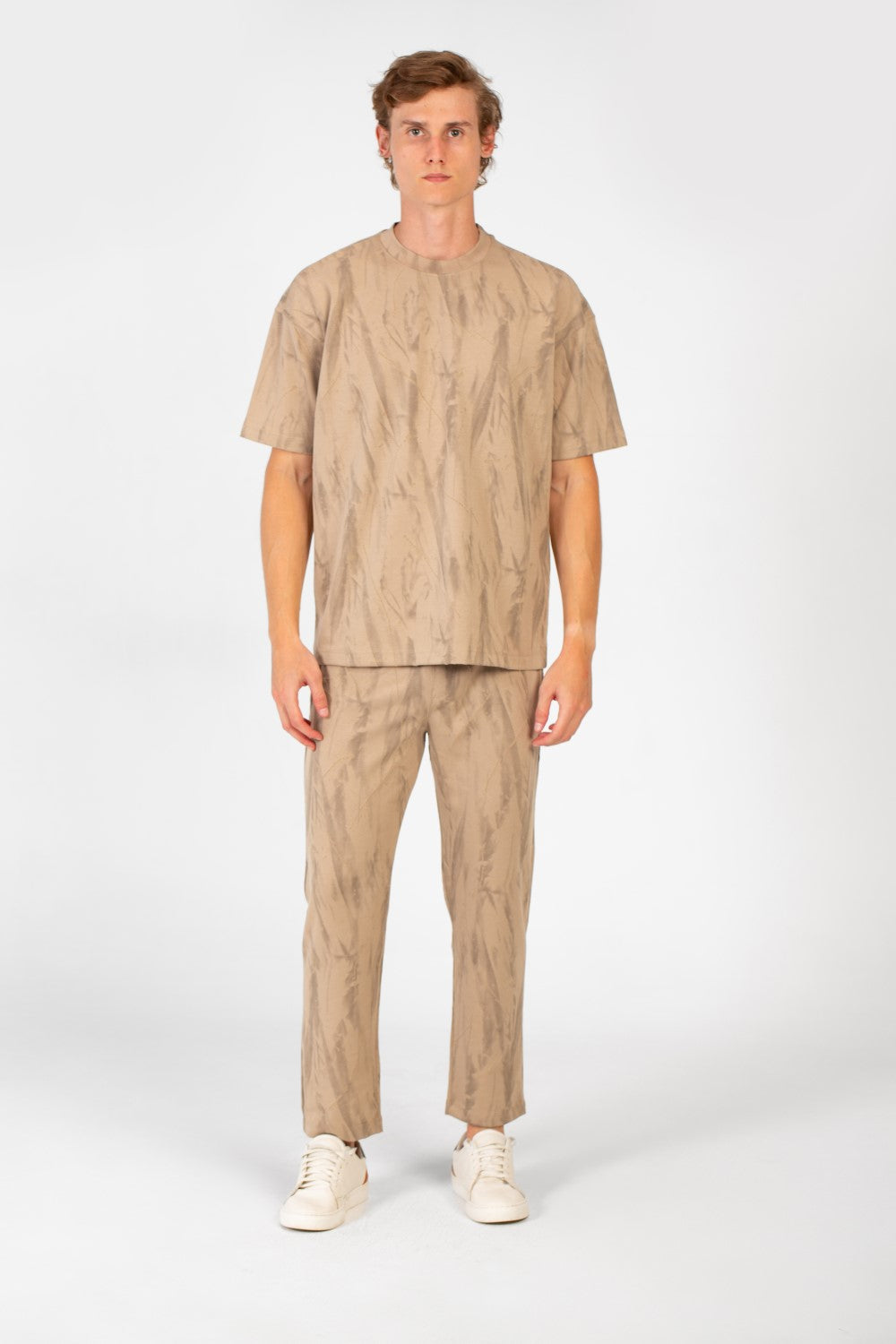 Men's Printed Summer Casual Outfit Short Sleeved T-shirt And Pants